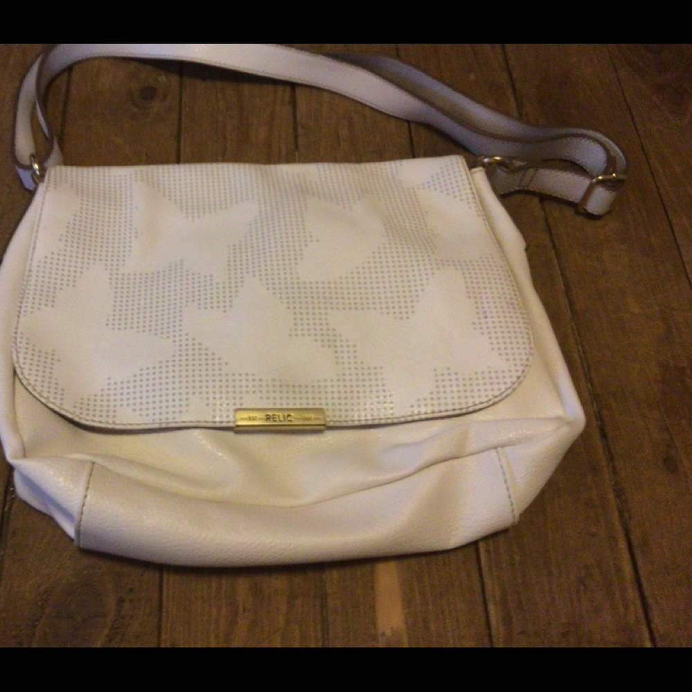 Relic, white butterfly purse